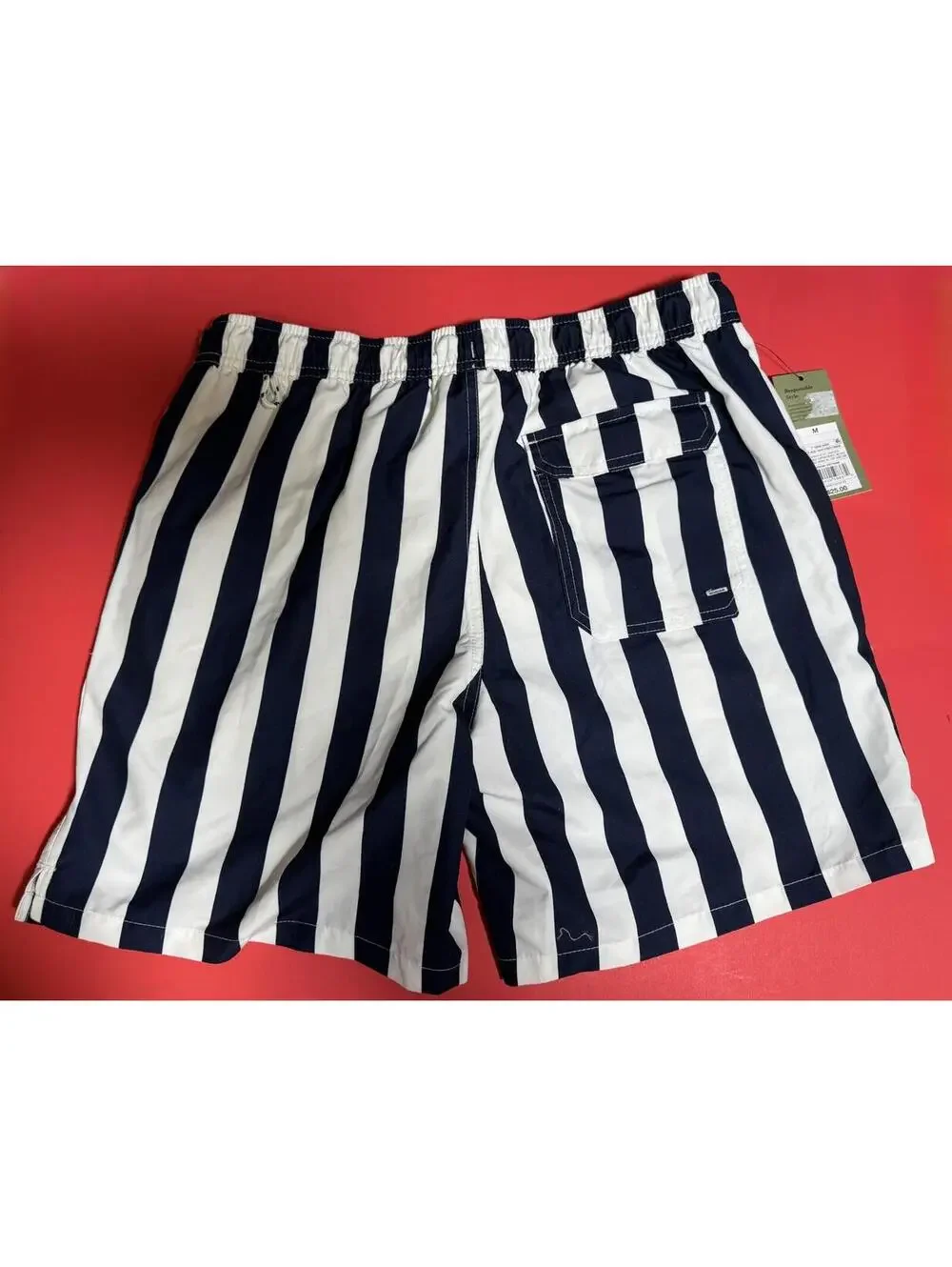 Goodfellow Blue & White Striped Swim Shorts Trunks UPF 50+ Mens M NWT NEW